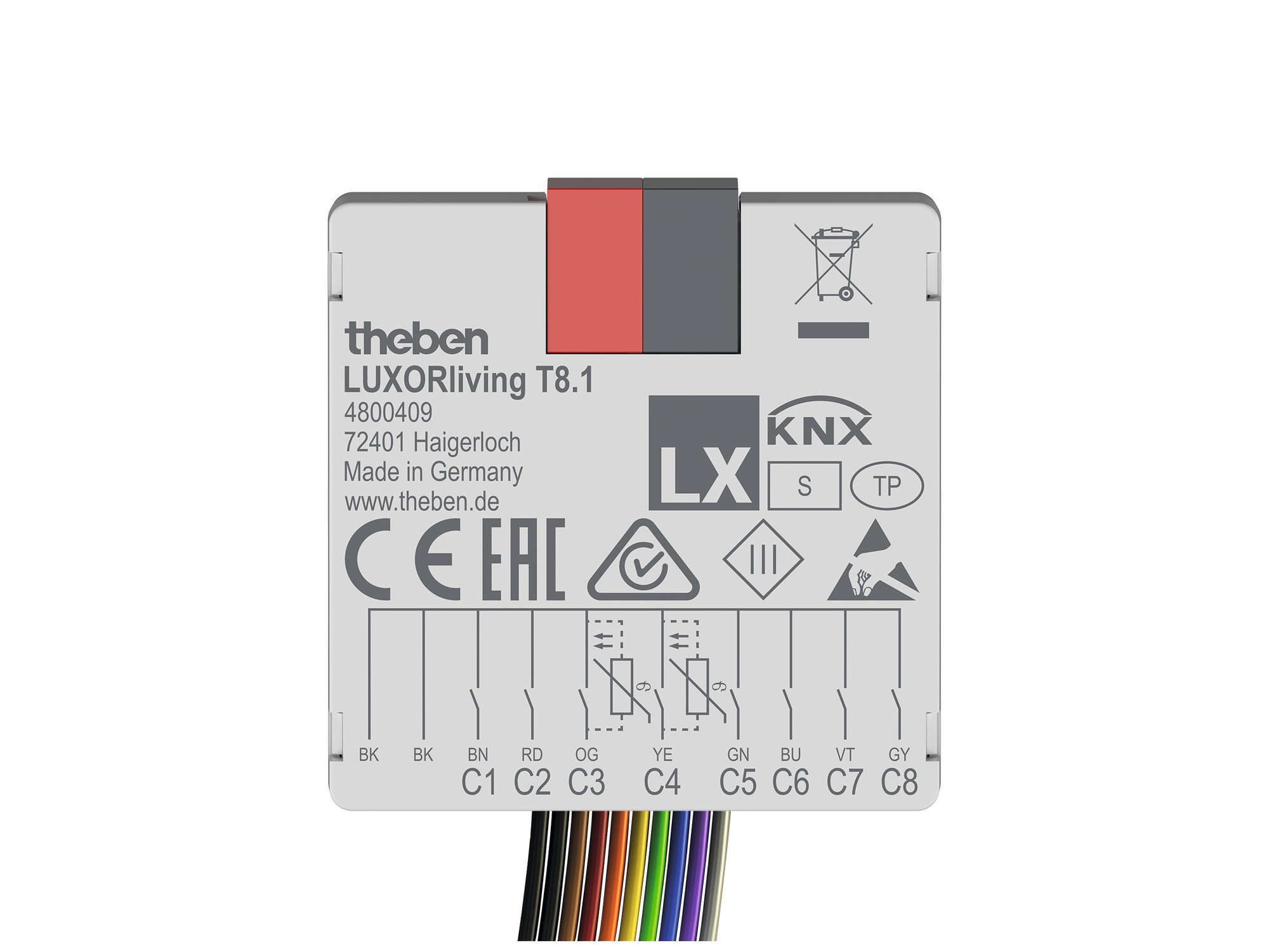 Theben LUXORliving T8.1 Tasterschnittstelle LUXORliving 8-fach