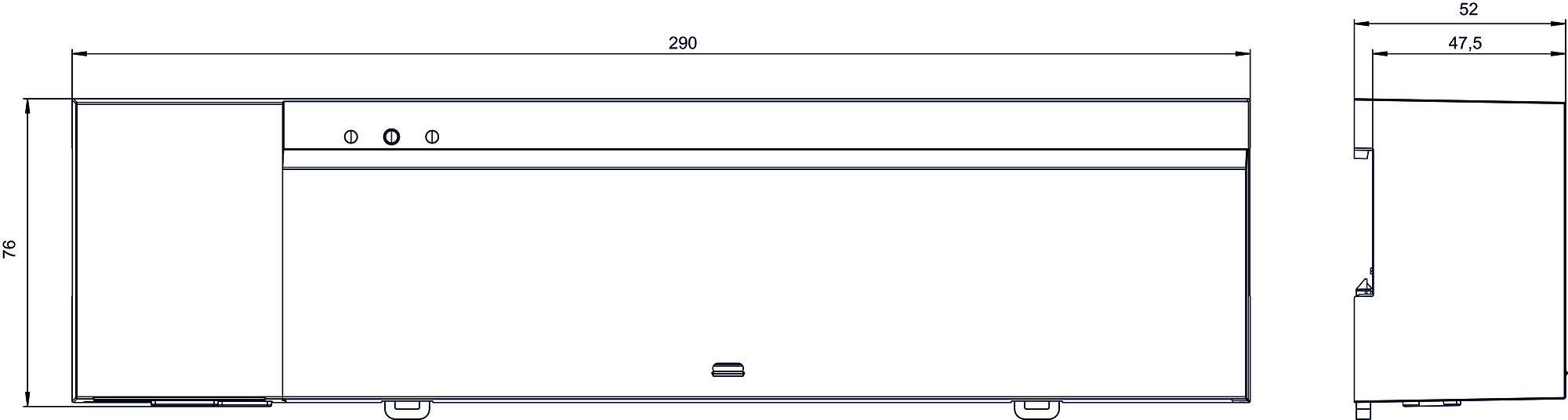 Theben HMT 6 S KNX Heizungsaktor für 6 thermische Stellantriebe (4900373) - Maßzeichnung