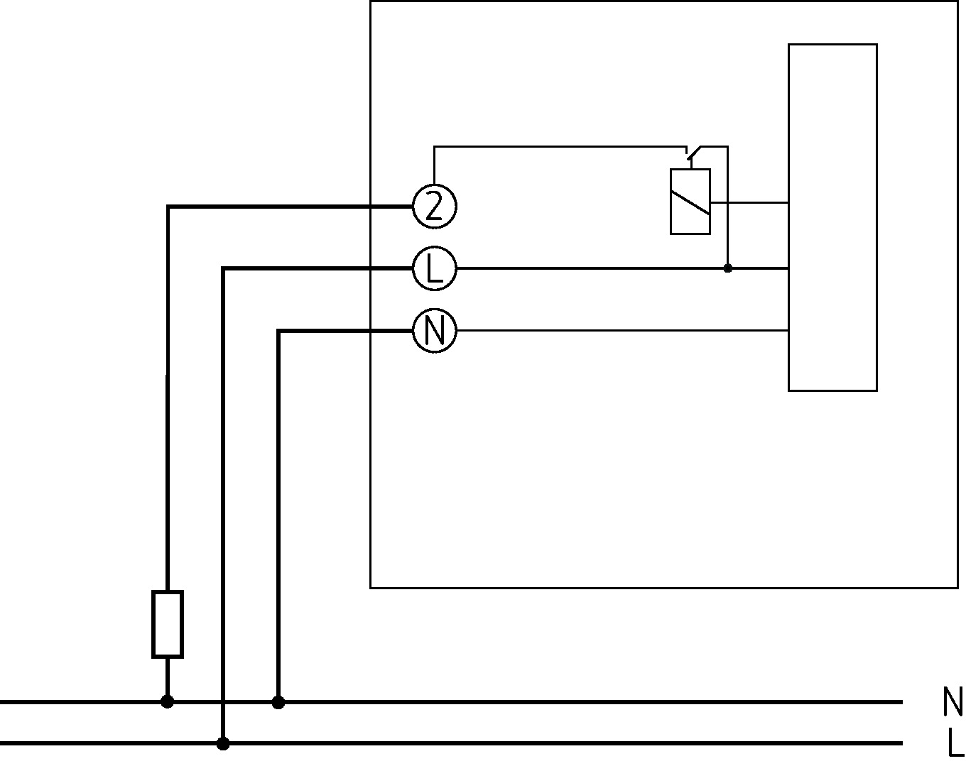 Theben RAMSES 741 S Elektronischer UP-Raumthermostat (7410300) - Schaltbild