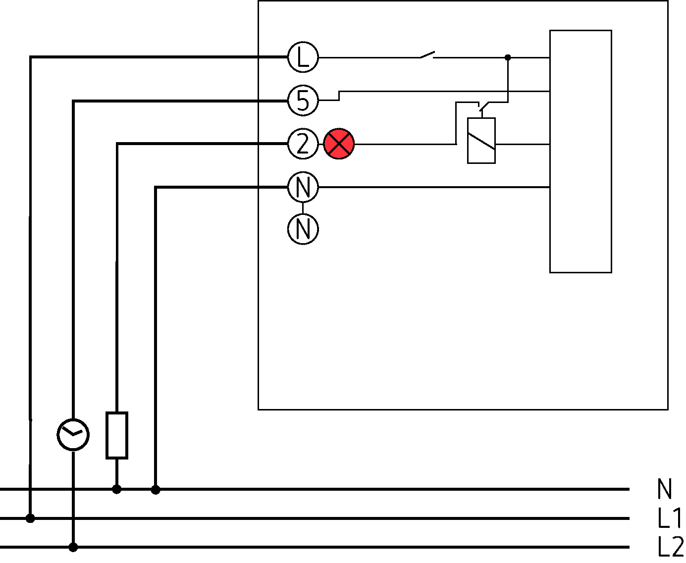 Theben RAMSES 706 S Elektronischer AP-Raumthermostat (7060003) - Schaltbild