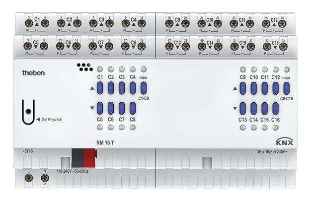 Theben RM 16 T KNX Schalt-/Jalousieaktor 8/16-fach