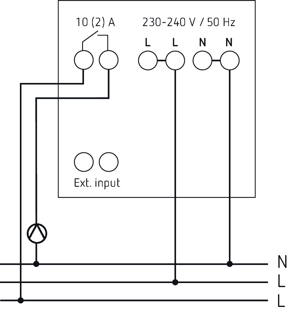 Theben RAMSES 812 top3 Digital-Uhrenthermostat (8120200) - Schaltbild