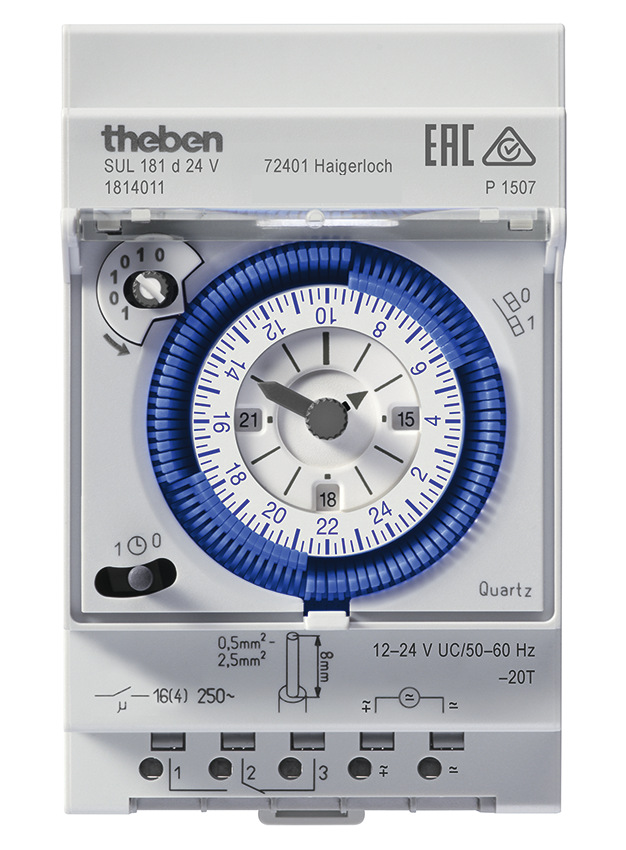 Theben SUL 181 d 24V Reiheneinbau-Zeitschaltuhr 24 Std.