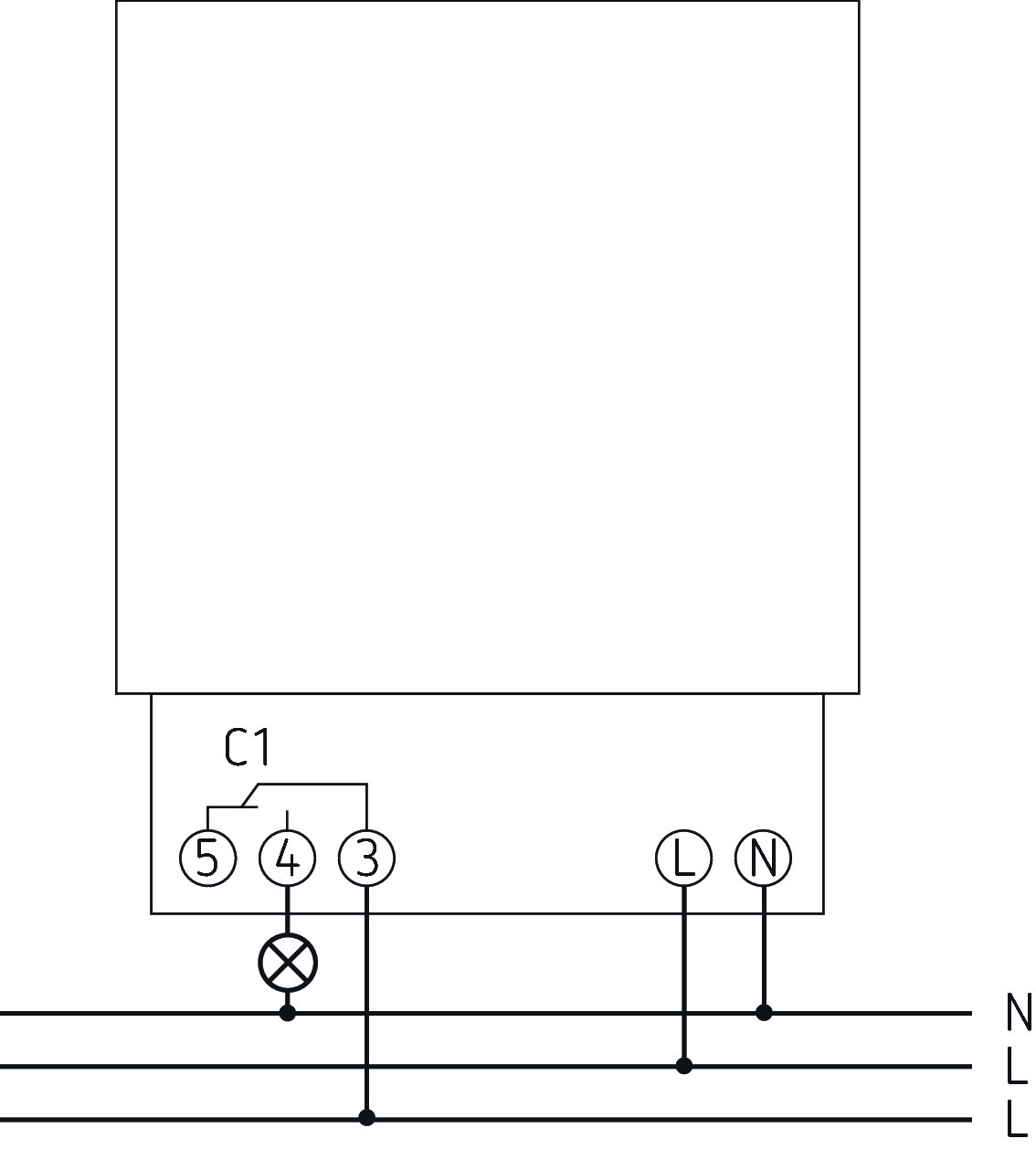 Theben SUL 184 FME Analoge Zeitschaltuhr mit Tagesprogramm (1840300) - Schaltbild