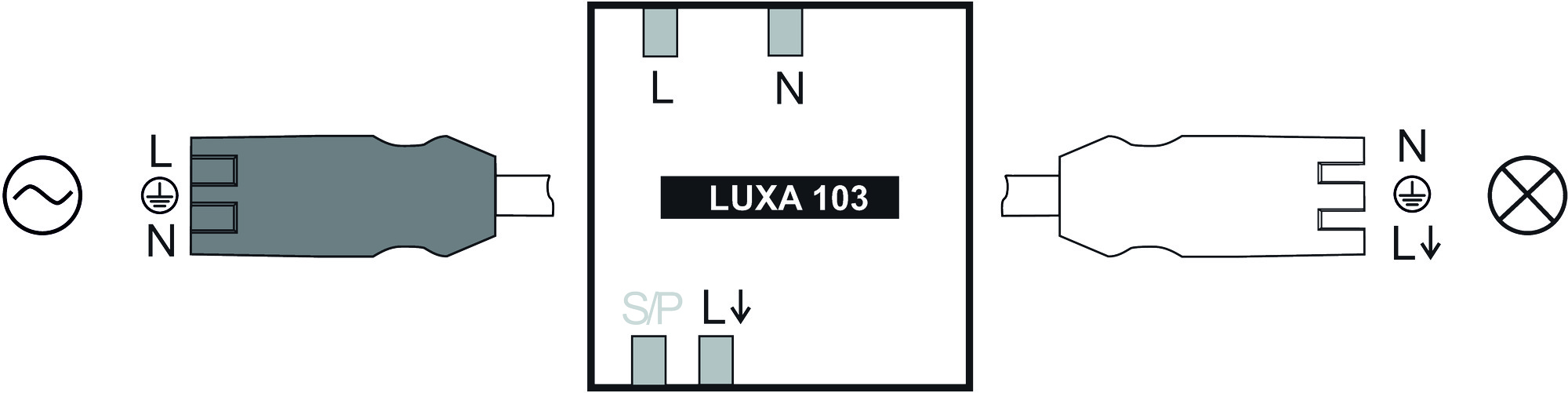 Theben LUXA 103 S360-100-28 WIN Korridormelder (PIR) (1030076) - Schaltbild