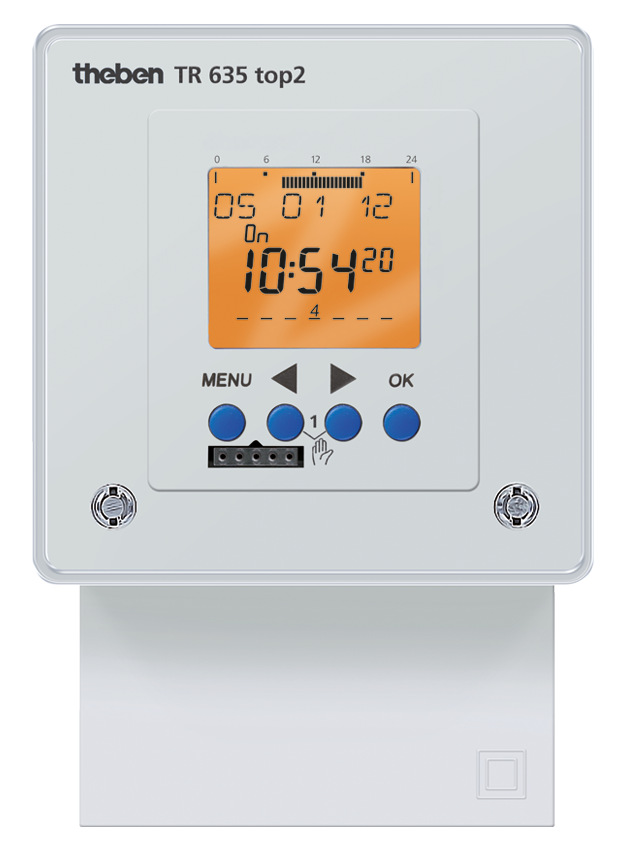 Theben TR 635 top2 Digital-Zeitschaltuhr mit Stecksockel 1 Kanal