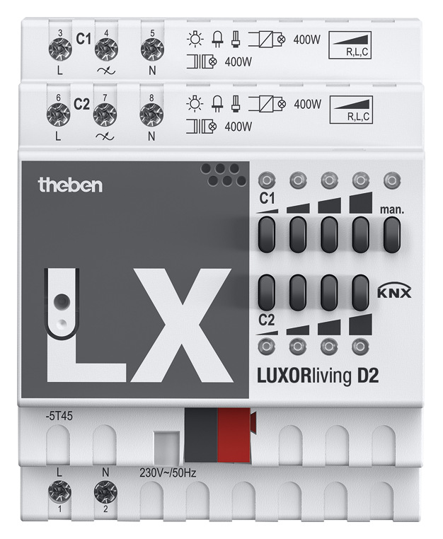 Theben LUXORliving D2 Universal-Dimmaktor LUXORliving 2-fach