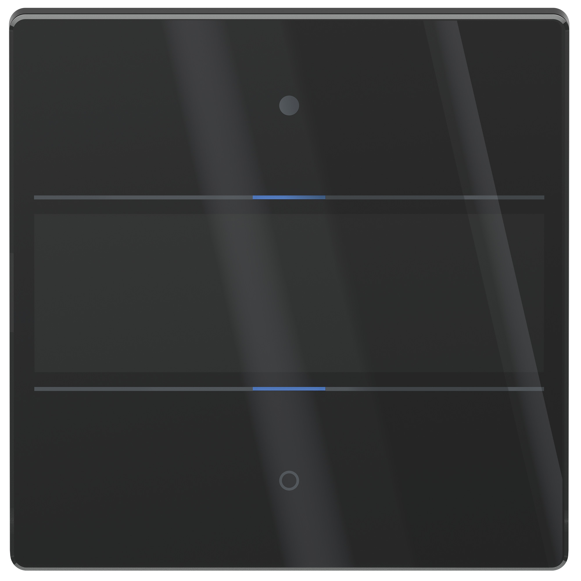 Theben iON 102 KNX G BK Glas-Tastsensor mit 2 Tasten und 2 Status-LEDs