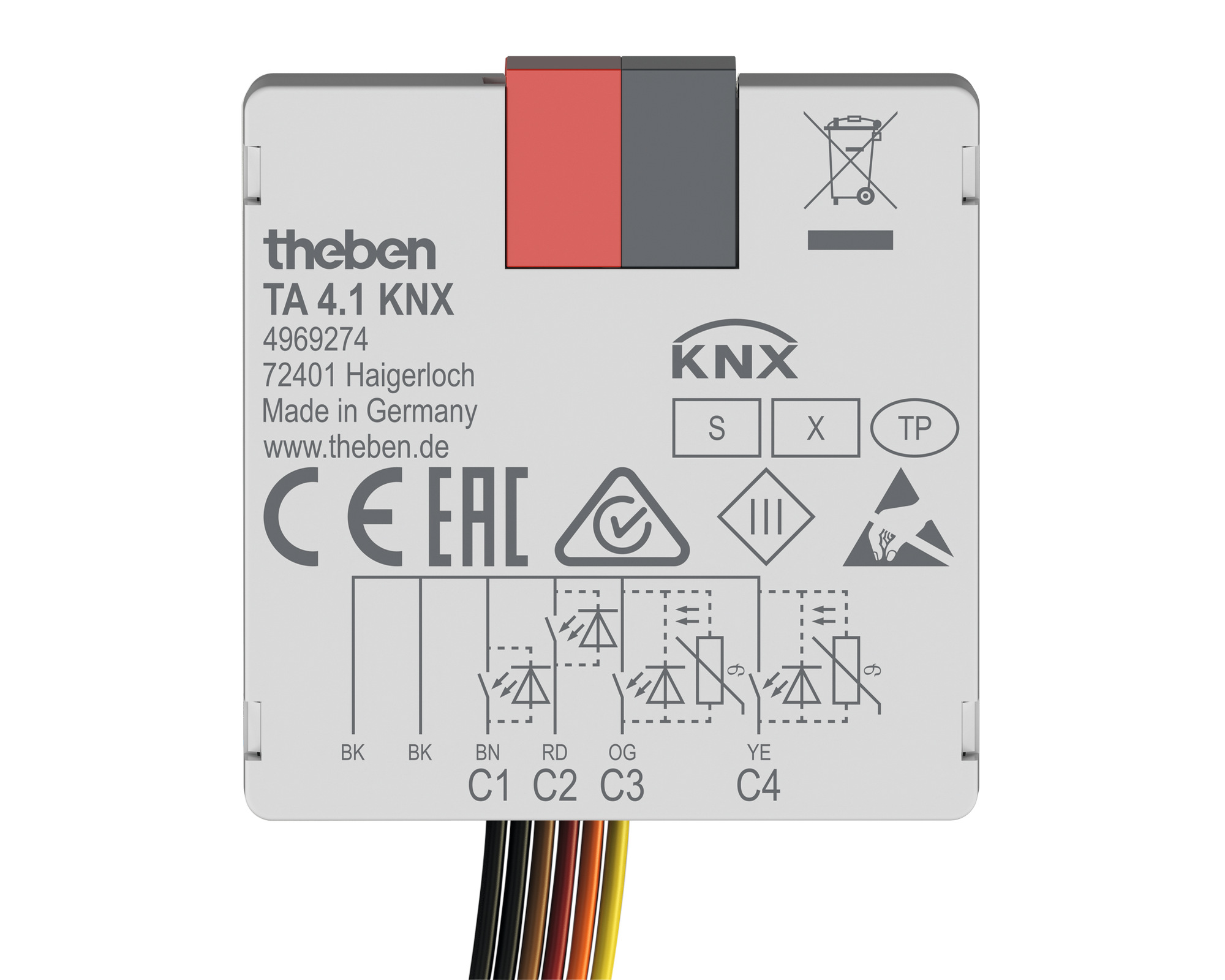 Theben TA 4.1 KNX KNX-Tasterschnittstelle Binäreingang 4-fach