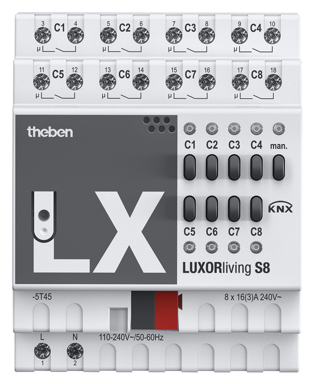 Theben LUXORliving S8 Schaltaktor LUXORliving 8-fach