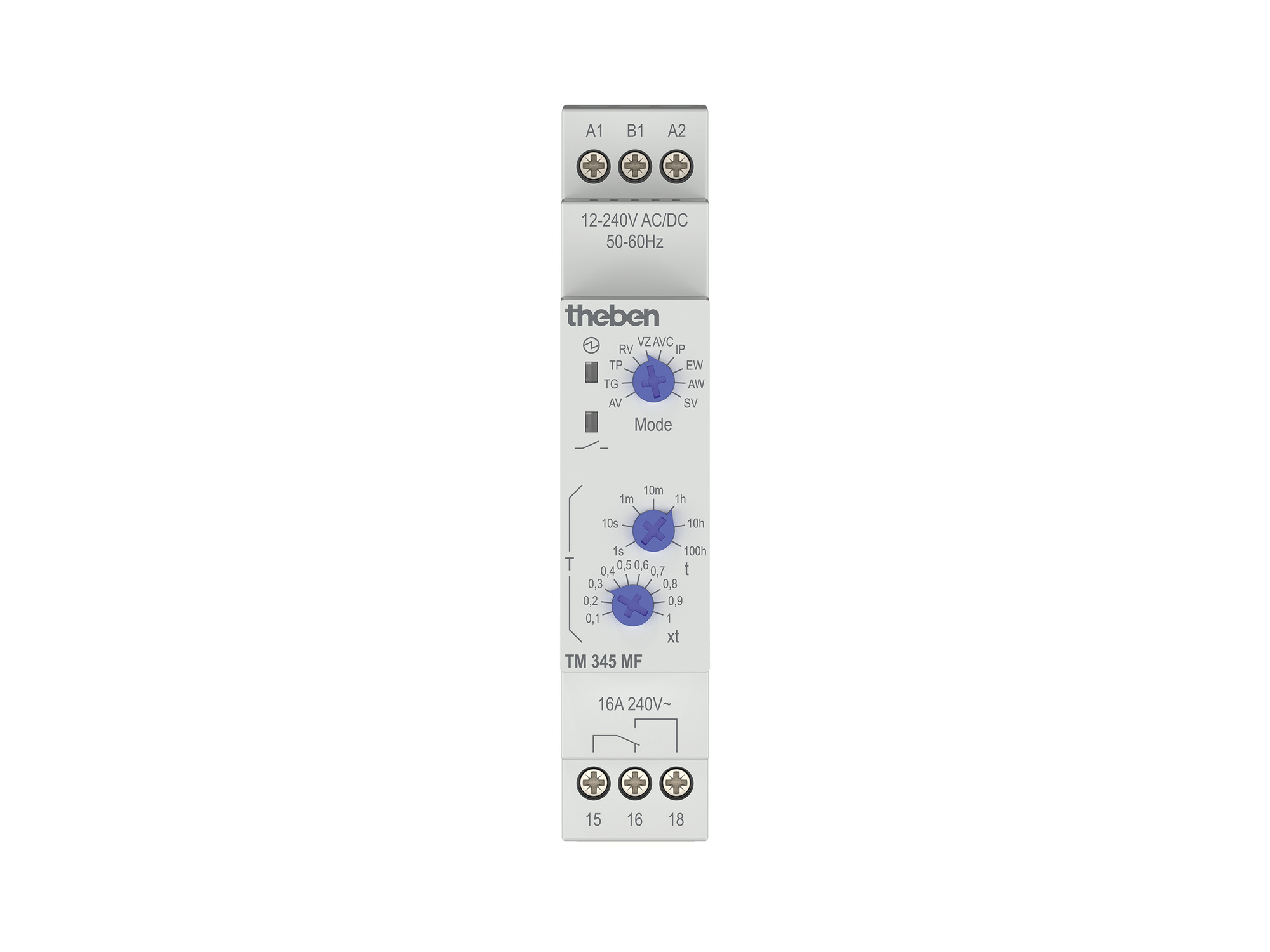 Theben TM 345 MF Elektronisches Zeitrelais DIN-Schiene mit 10 Betriebsarten