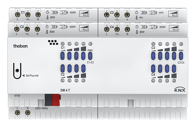 Theben DM 4 T KNX Universal-Dimmaktor 4-fach