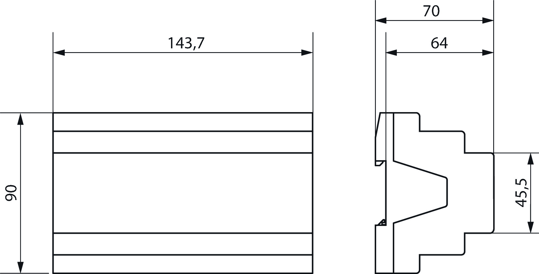 Theben HM 12 T KNX Heizungsaktor (4940245) - Maßzeichnung