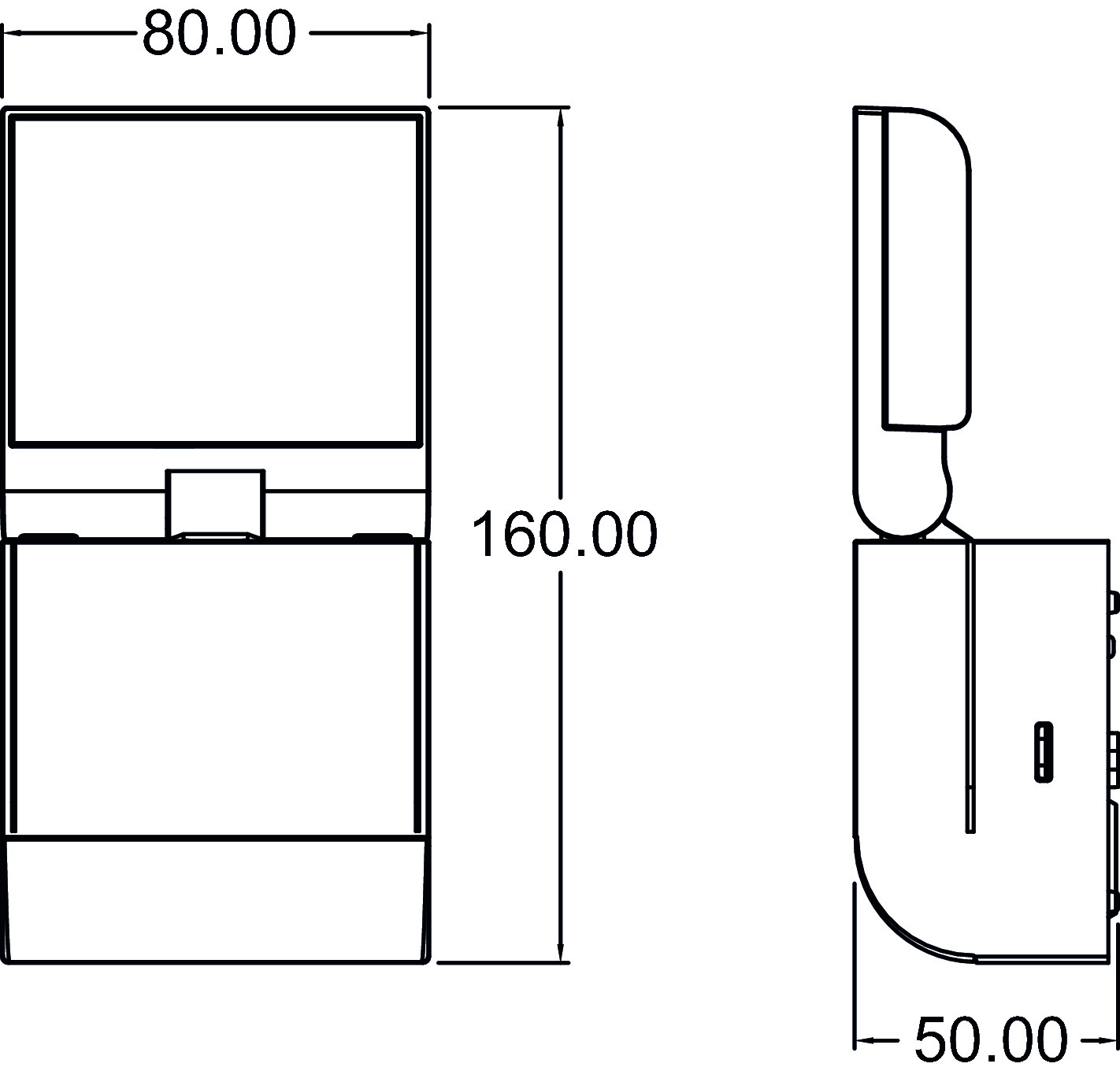 Theben theLeda S8-100L BK LED-Strahler (1020601) - Maßzeichnung
