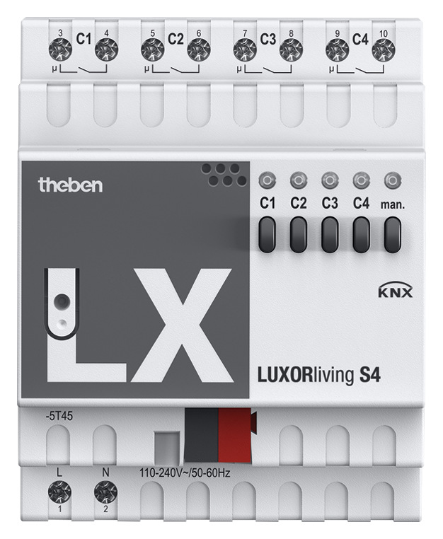 Theben LUXORliving S4 Schaltaktor LUXORliving 4-fach