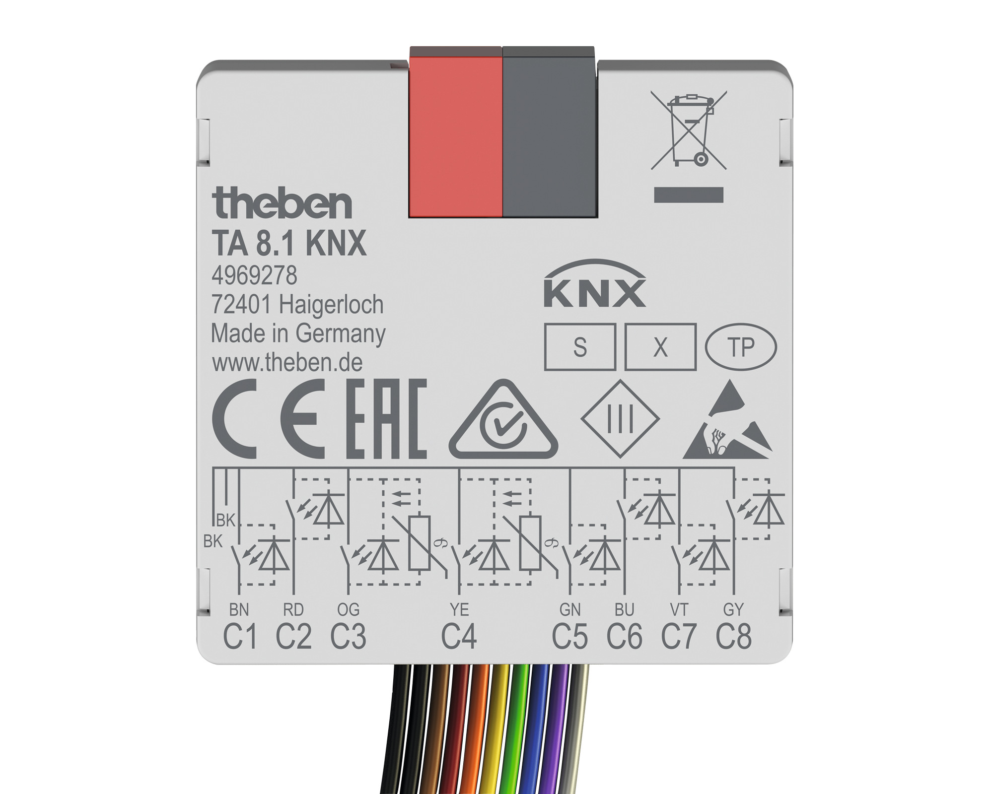 Theben TA 8.1 KNX KNX-Tasterschnittstelle Binäreingang 8-fach