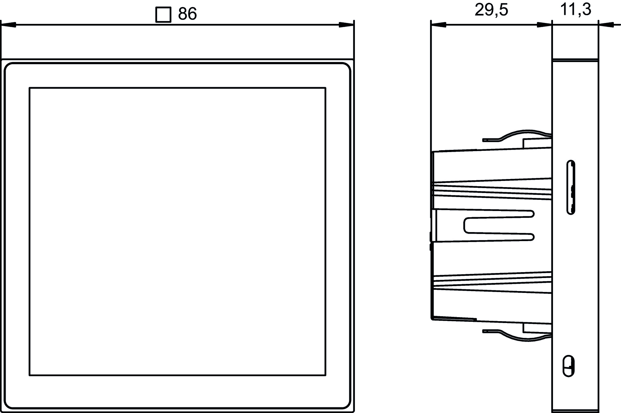 Theben iONprime CP 4 KNX KNX-Raumcontroller (4969300) - Maßzeichnung