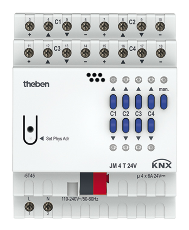 Theben JM 4 T 24V KNX Jalousieaktor 24V 4-fach