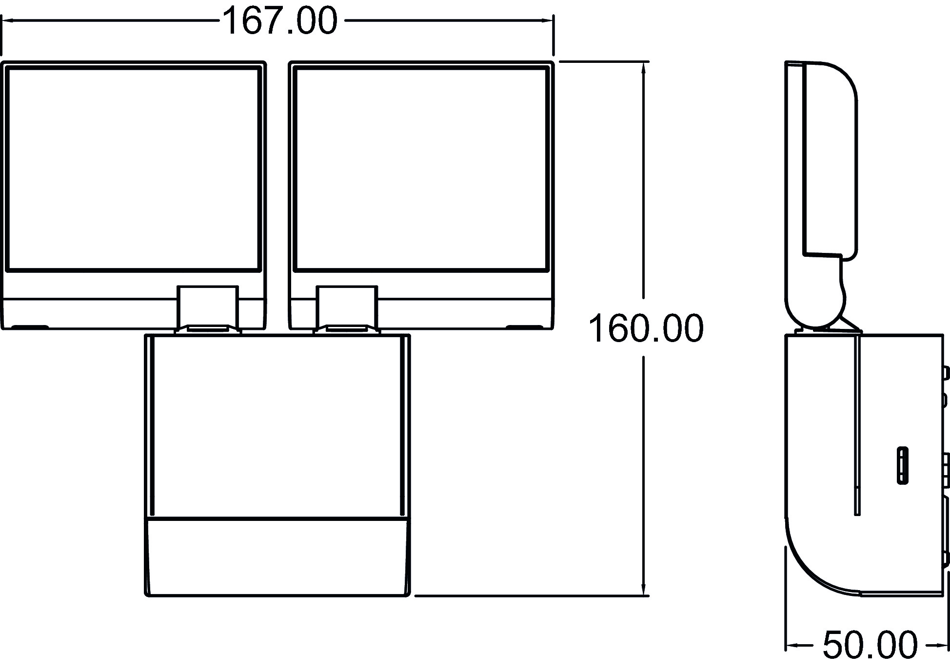 Theben theLeda S17-100L BK LED-Strahler (1020603) - Maßzeichnung