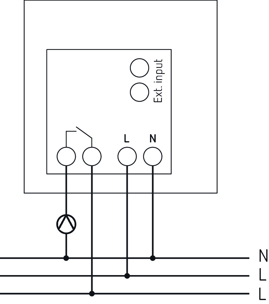 Theben RAMSES 812 top3 16A Digital-Uhrenthermostat (8120210) - Schaltbild
