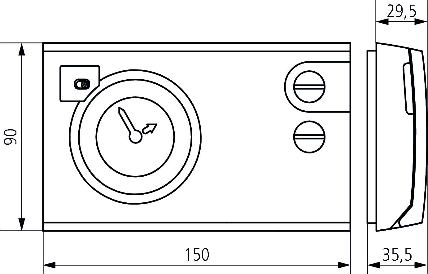 Theben RAMSES 782 Uhrenthermostat (7820030) - Maßzeichnung