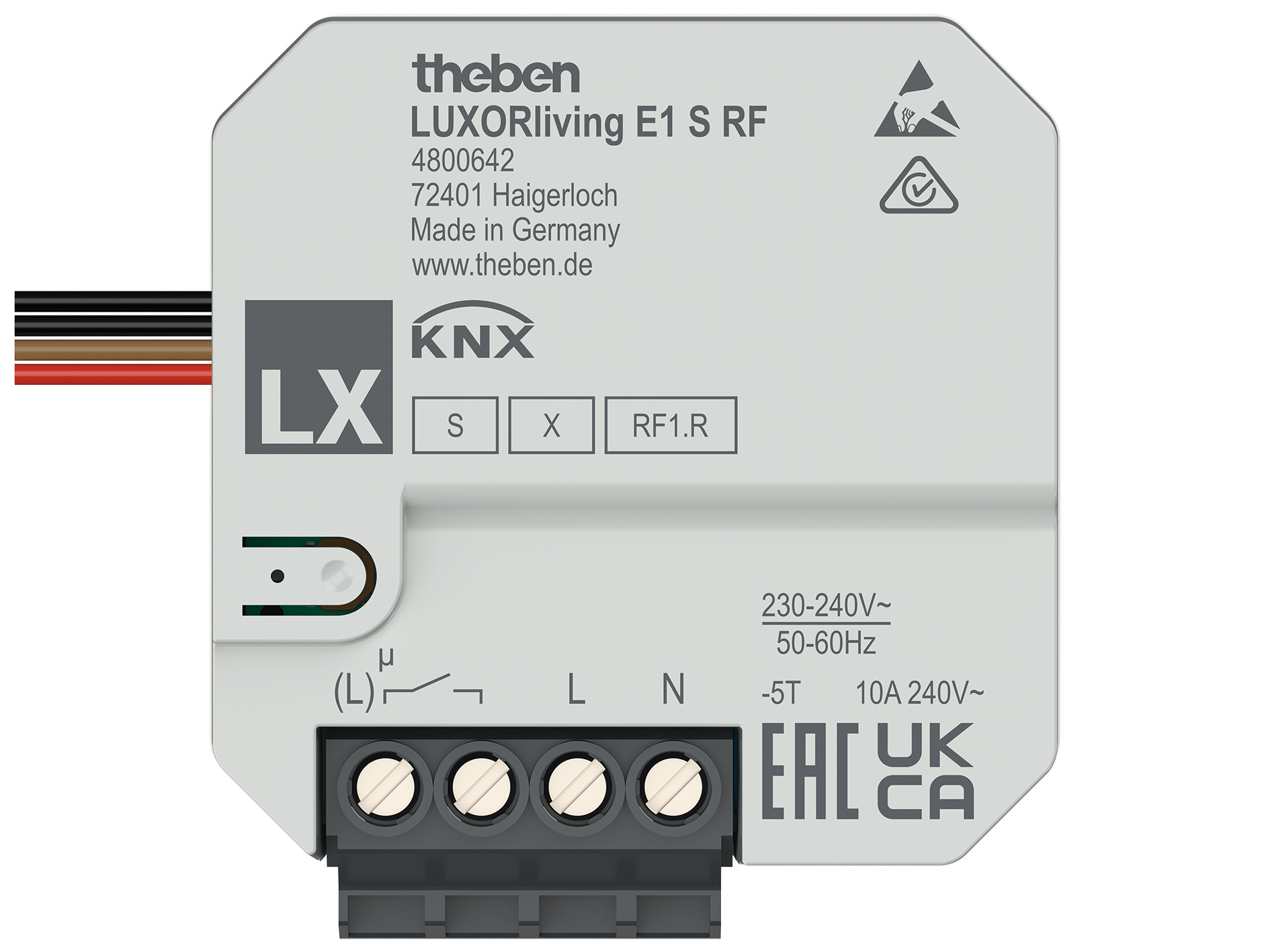 Theben LUXORliving E1 S RF 1-fach Funk-Aktor UP für Elektroheizungen