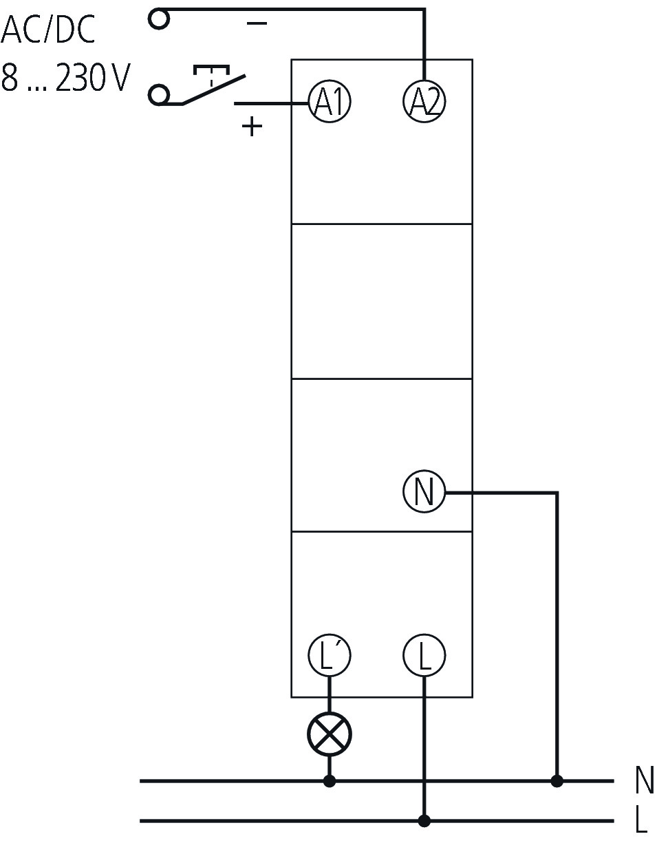 Theben DIMAX 532 plus Reiheneinbau-Dimmer für ESL und 230V LED-Lampen (5320001) - Schaltbild