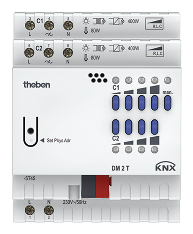 Theben DM 2 T KNX Universal-Dimmaktor 2-fach